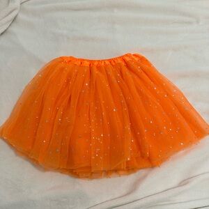 Orange Tulle Skirt with Silver Stars